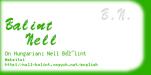 balint nell business card